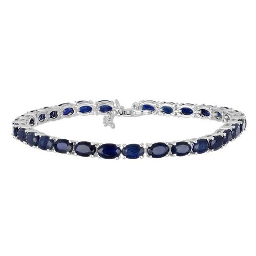 14.50 CT BLUE SAPPHIRE 19 CM STERLING SILVER BRACELET WITH FISH LOCK #VB014850